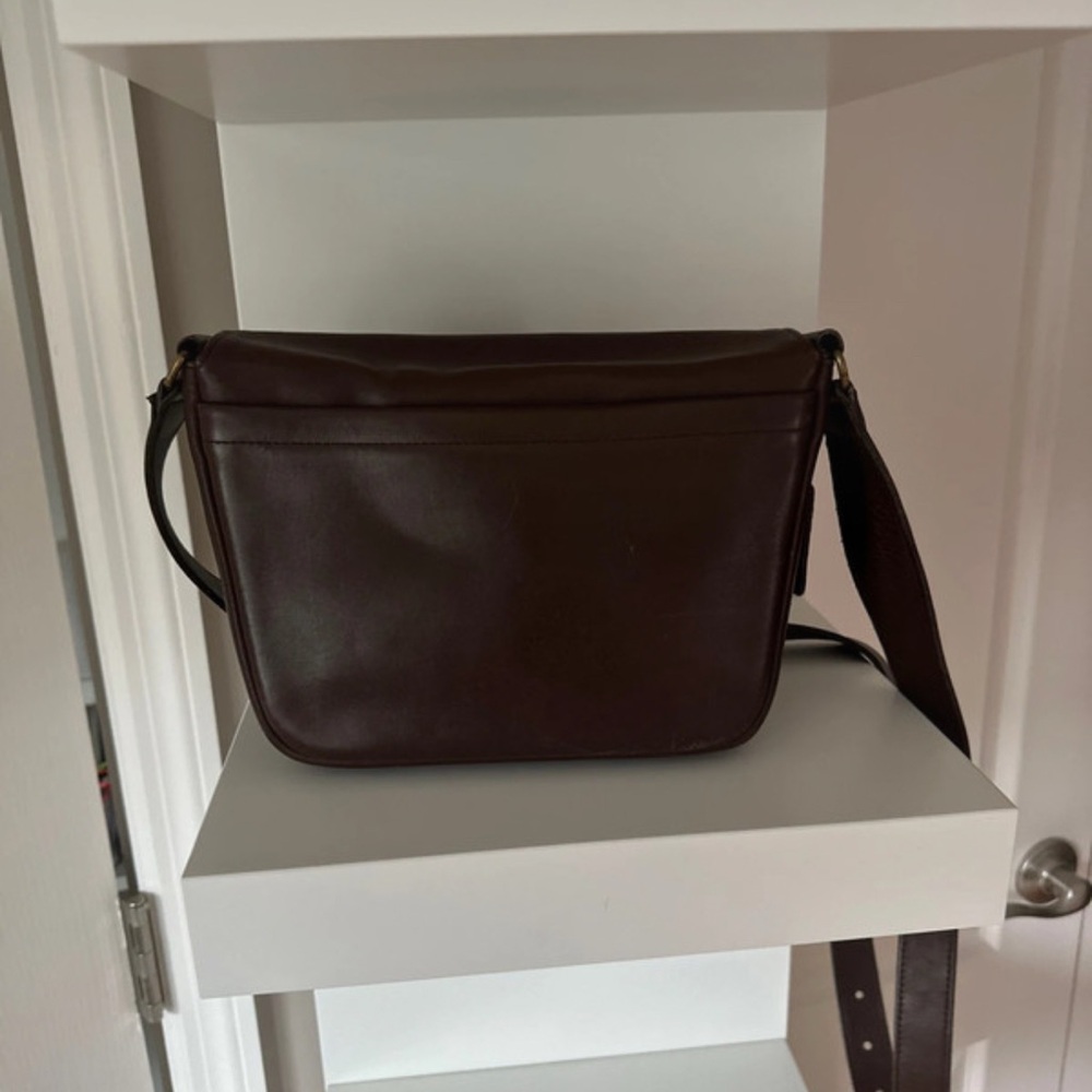 Coach Dark Brown Leather Messenger Bag - Picture 3 of 7